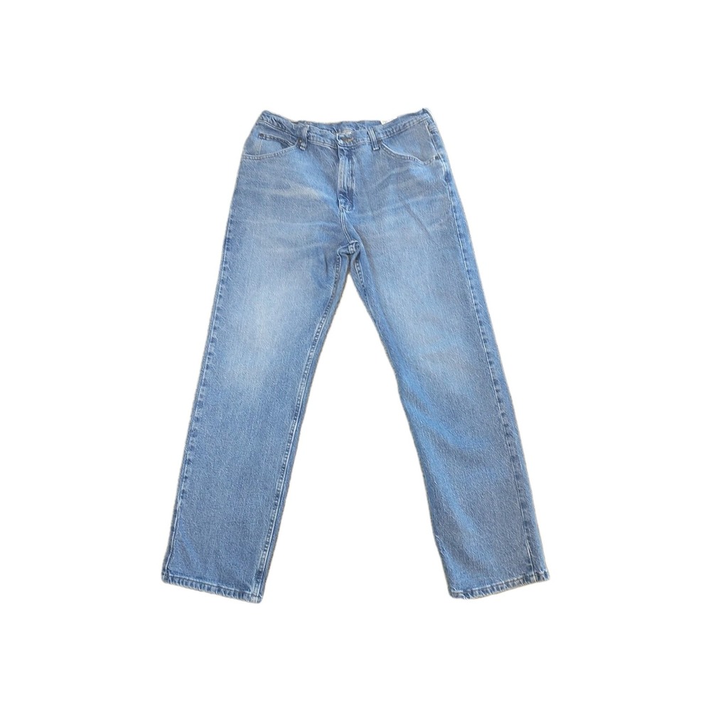 Wrangler Five Star Premium Denim Mens 34x31 Light Wash Regular Fit Jeans Blue